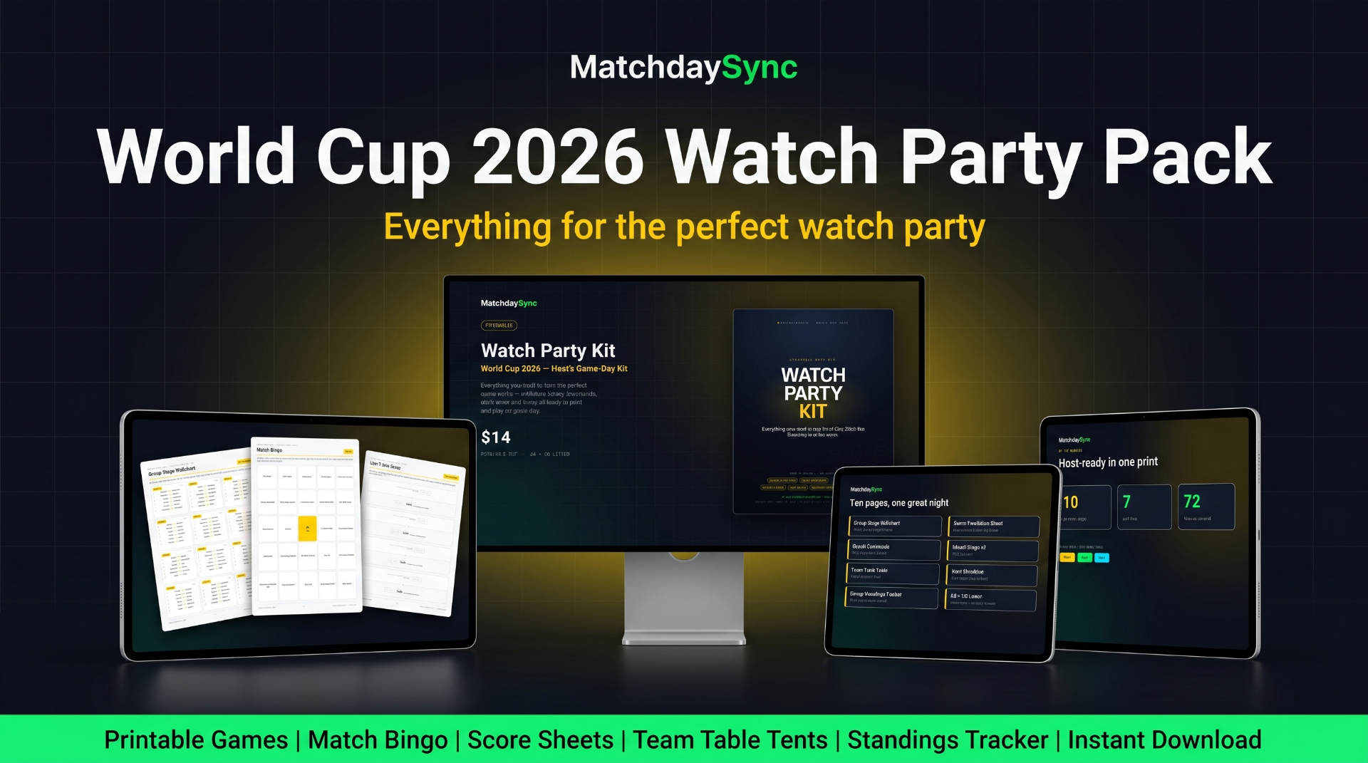 MatchdaySync Party Kit — World Cup 2026 Watch Party Pack