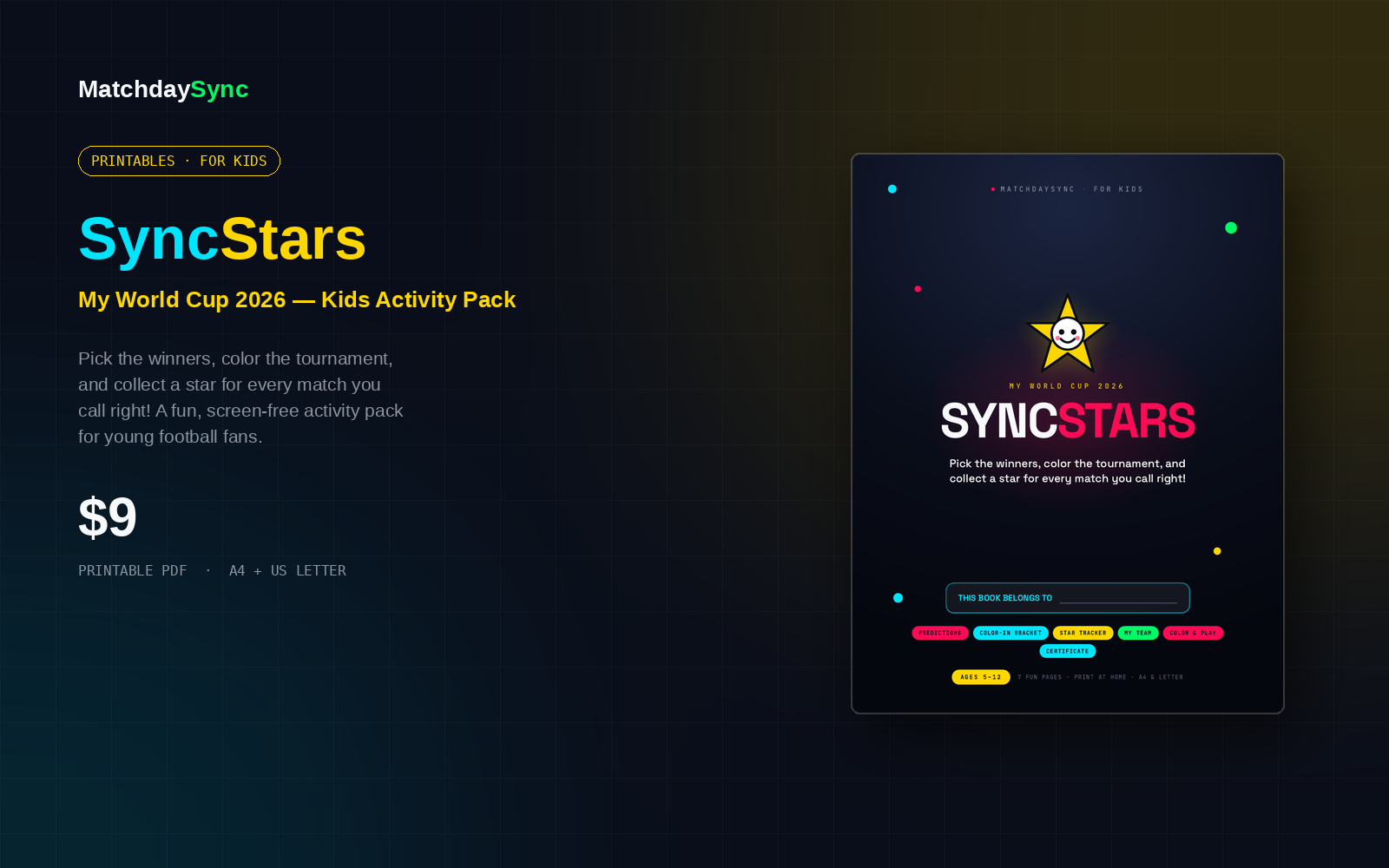 SyncStars — World Cup 2026 Kids Activity Pack — view 2
